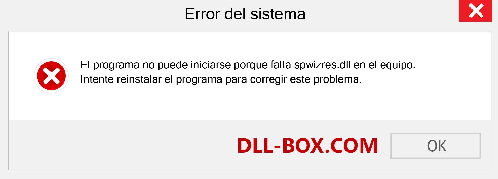 ¿Falta el archivo spwizres.dll ?. Descargar para Windows 7, 8, 10 - Corregir spwizres dll Missing Error en Windows, fotos, imágenes