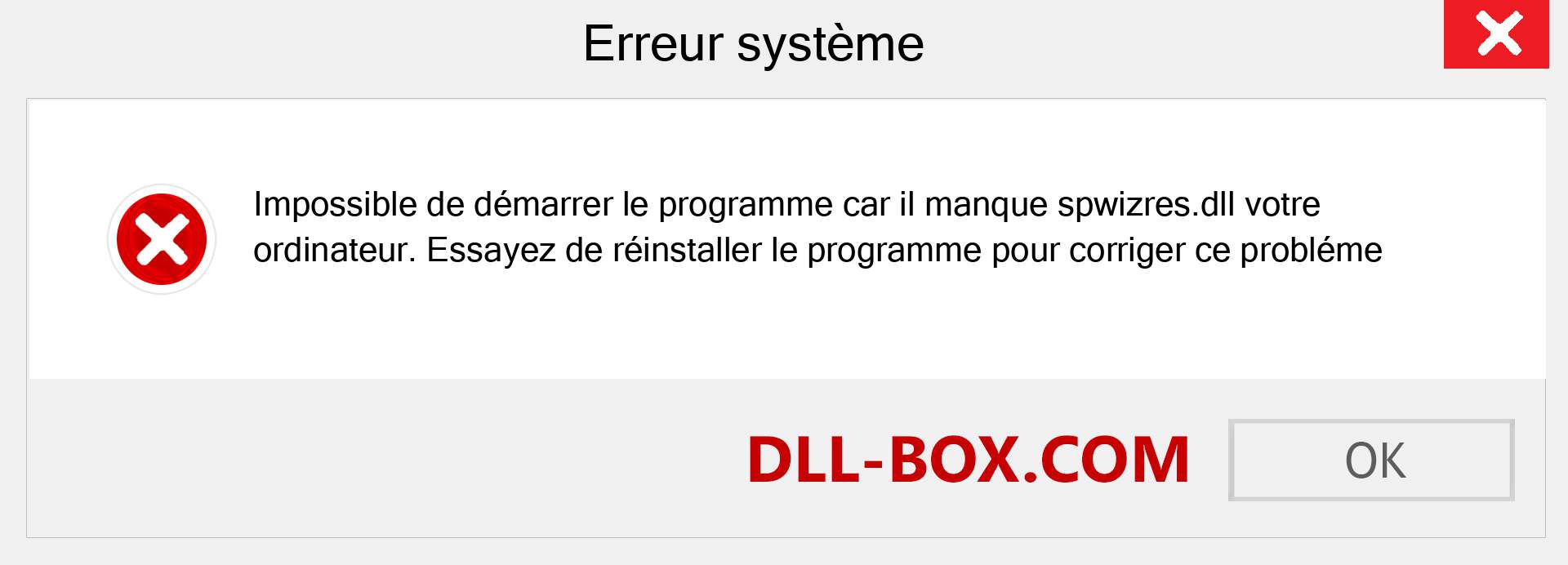 Le fichier spwizres.dll est manquant ?. Télécharger pour Windows 7, 8, 10 - Correction de l'erreur manquante spwizres dll sur Windows, photos, images